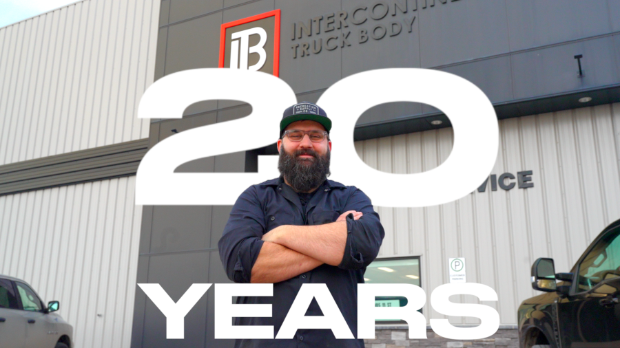 Nate Marois celebrating 20 years at Intercontinental Truck Body in Alberta truck body manufacturing